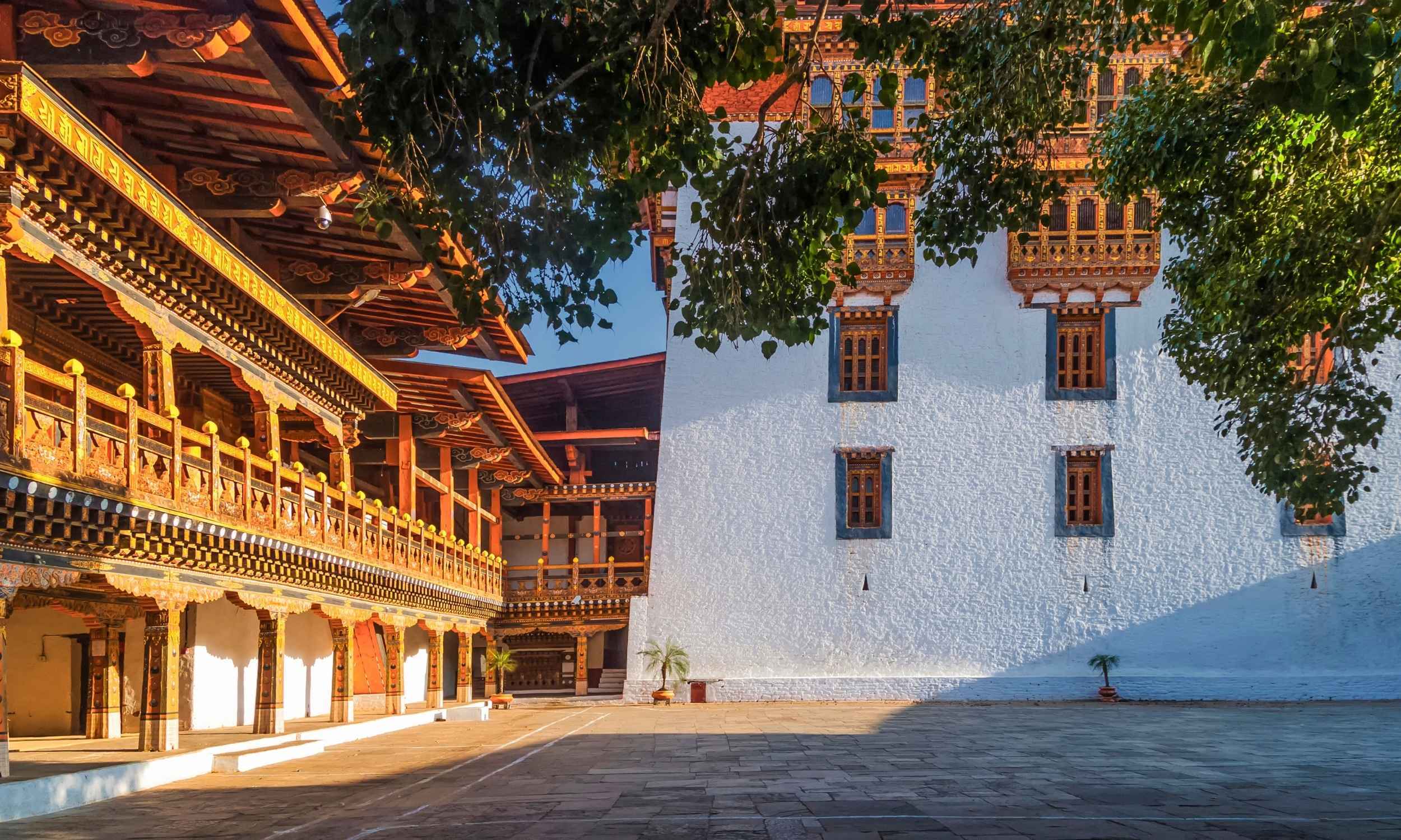 Inner courtyard of Punakha Dzong Bhutan 1