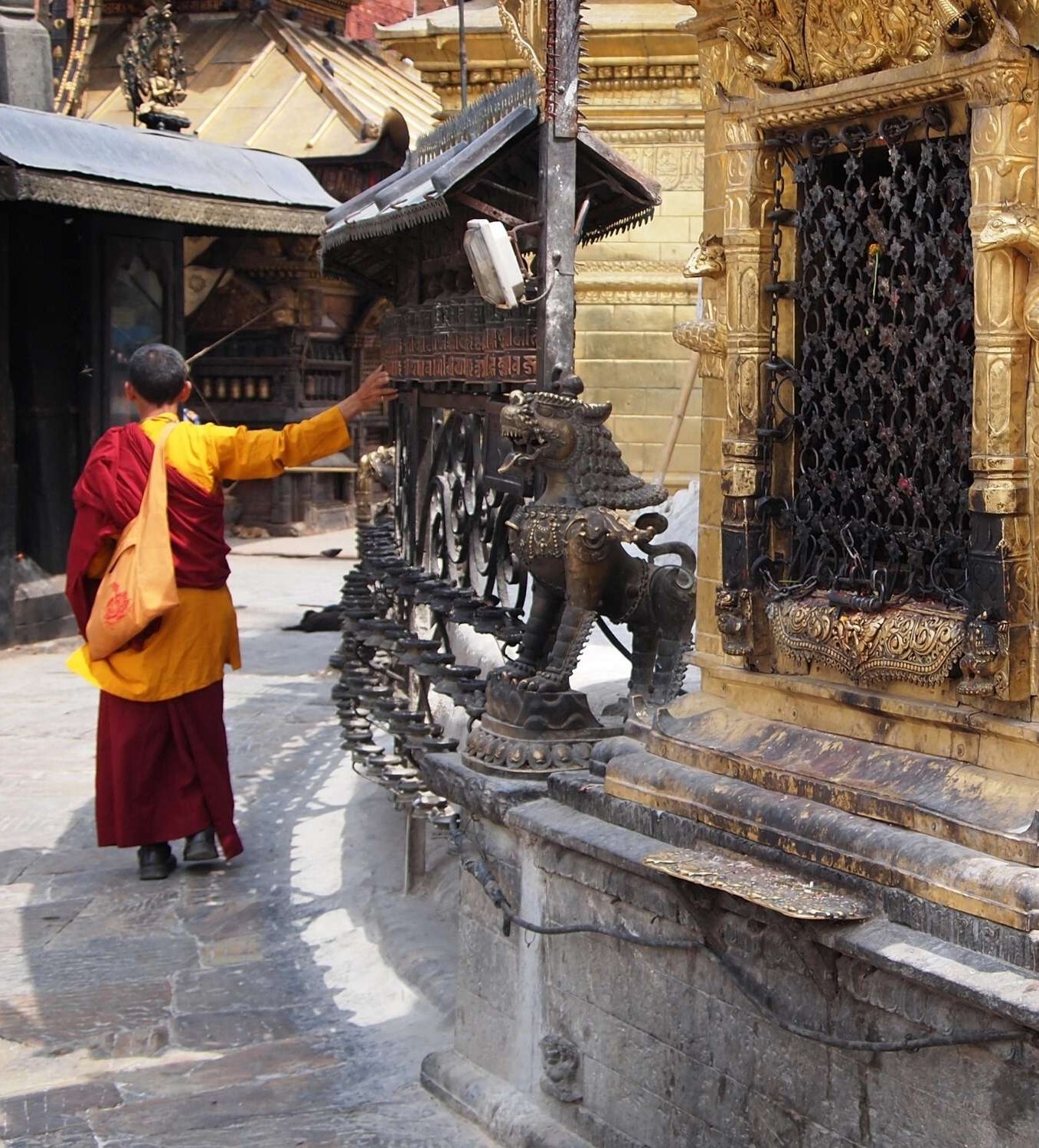 Monk Praying Bhutan Indian Subcontinent